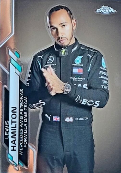 Lewis Hamilton number 1 2020 Topps Chrome Formula 1 base card front