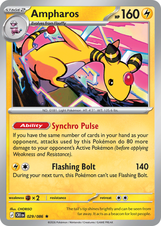 Ampharos 29/86 Chaos Rising English card front