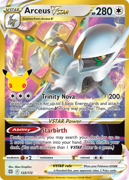 Arceus VSTAR 123 30th Celebration: Classic Collection English card front