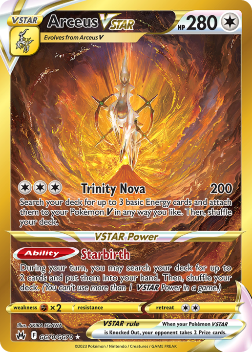 Arceus VSTAR GG70/GG70 Crown Zenith: Galarian Gallery Galarian Gallery Gold Rare English card front