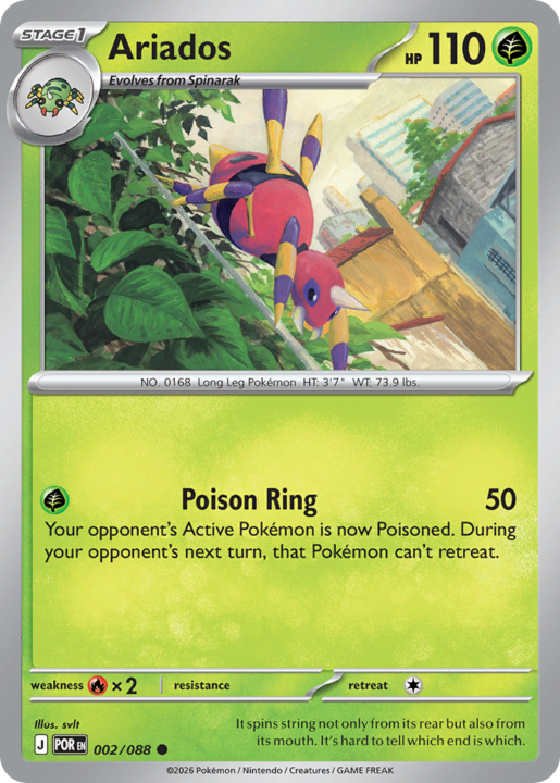 Ariados 2/88 Perfect Order English card front