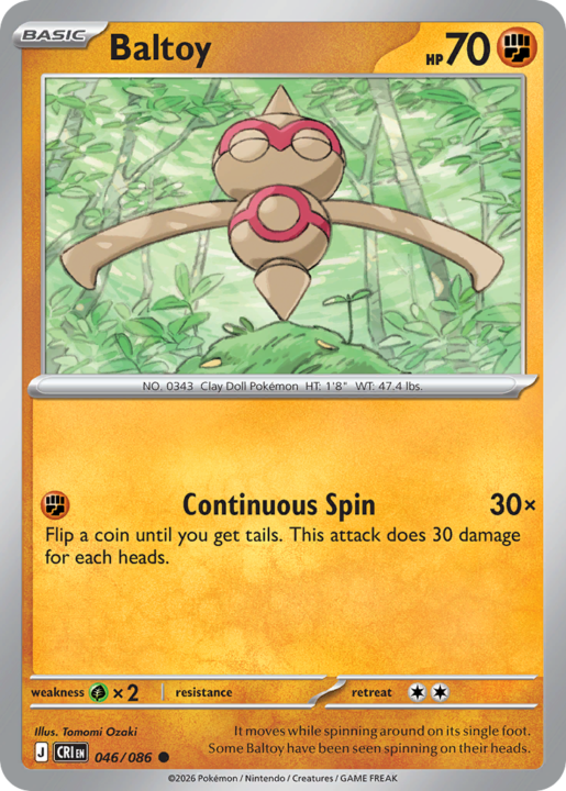 Baltoy 46/86 Chaos Rising English card front