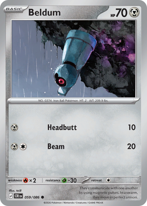 Beldum 59/86 Chaos Rising English card front