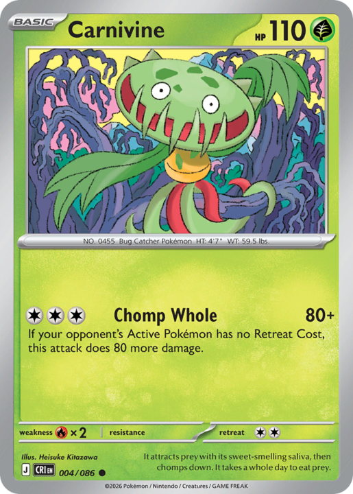 Carnivine 4/86 Chaos Rising English card front
