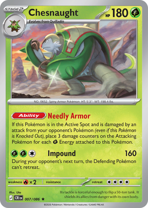 Chesnaught 7/86 Chaos Rising English card front