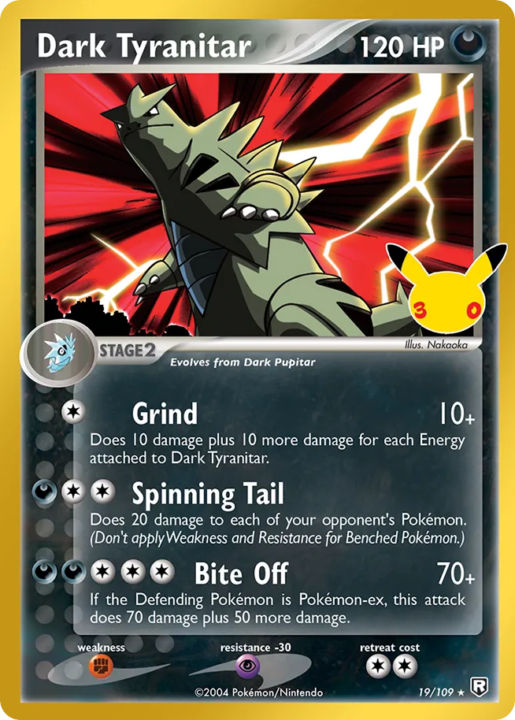 Dark Tyranitar 19 30th Celebration: Classic Collection English card front
