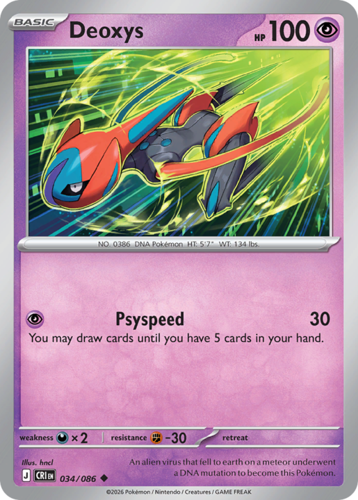 Deoxys 34/86 Chaos Rising English card front