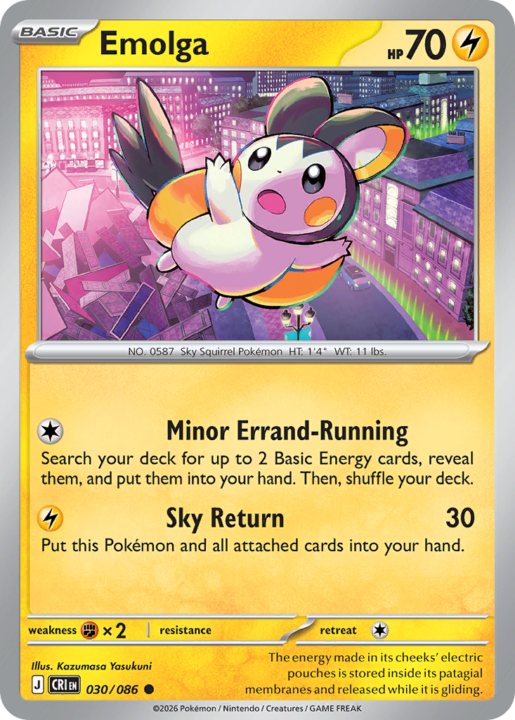 Emolga 30/86 Chaos Rising English card front