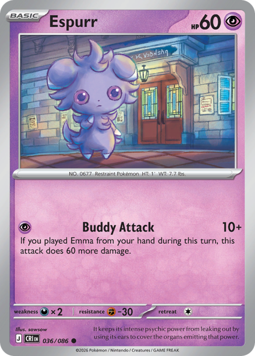 Espurr 36/86 Chaos Rising English card front