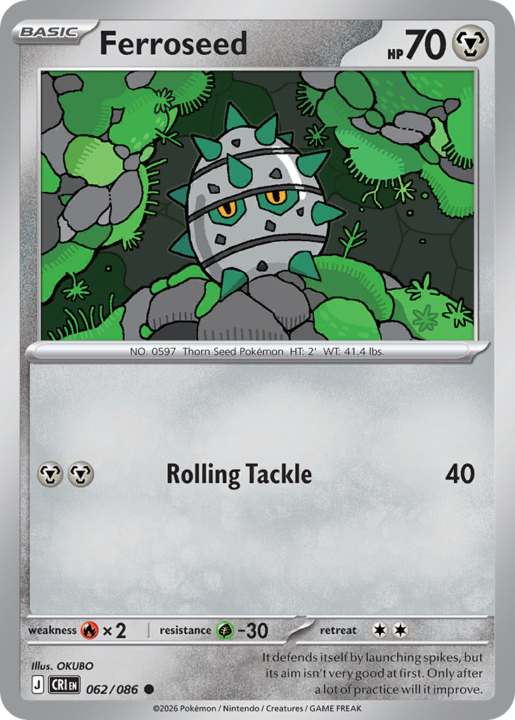 Ferroseed 62/86 Chaos Rising English card front