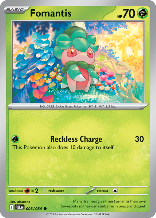 Fomantis 3/84 Pitch Black English card front