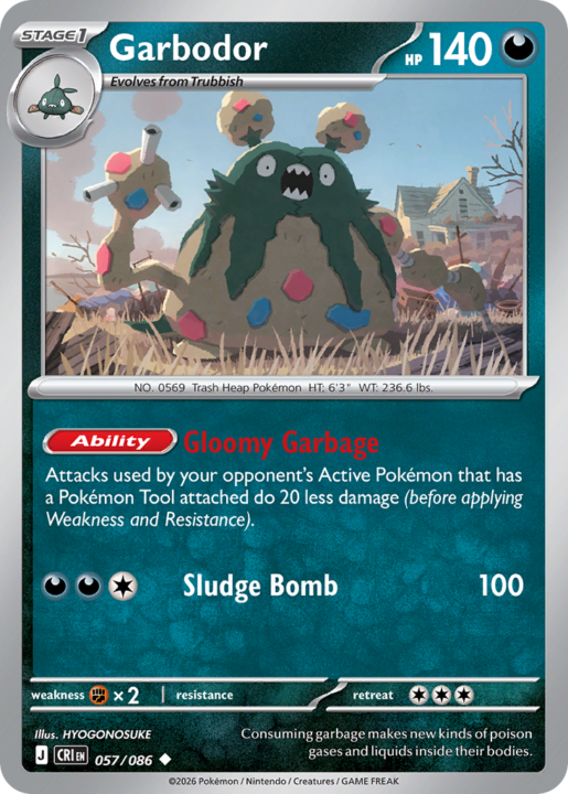 Garbodor 57/86 Chaos Rising English card front