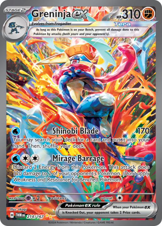 Greninja ex 214/167 Twilight Masquerade Special Illustration Rare English card front