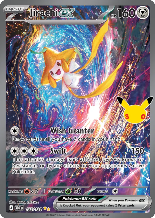 Jirachi ex 155/128 30th Celebration English card front