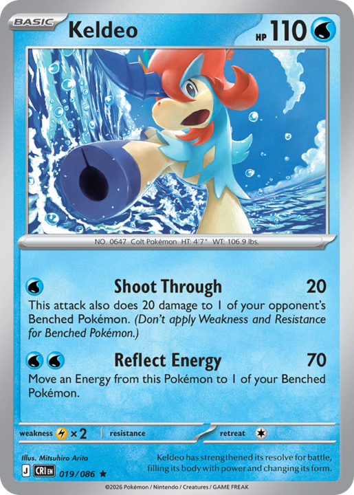 Keldeo 19/86 Chaos Rising English card front