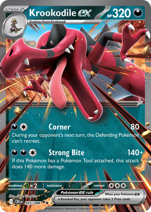 Krookodile ex 55/86 Chaos Rising English card front