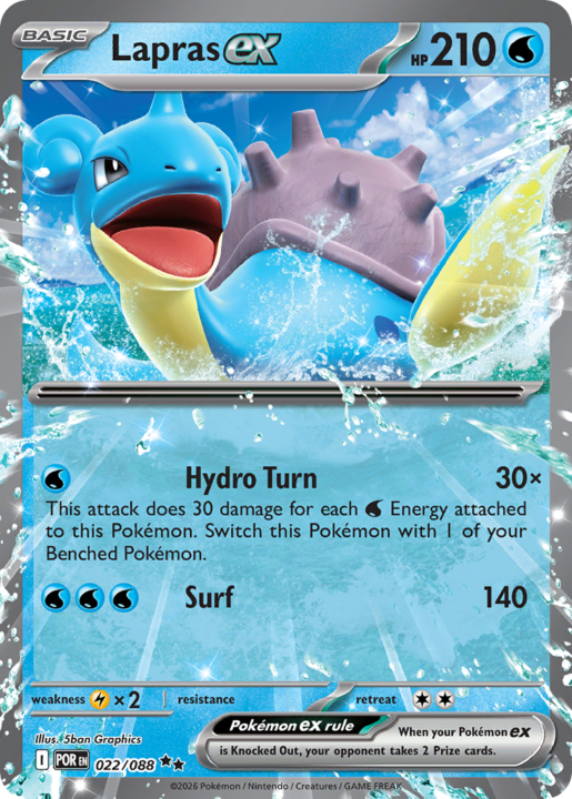 Lapras ex 22/88 Perfect Order English card front