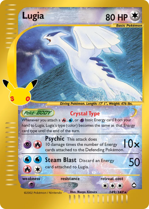 Lugia 149 30th Celebration: Classic Collection English card front
