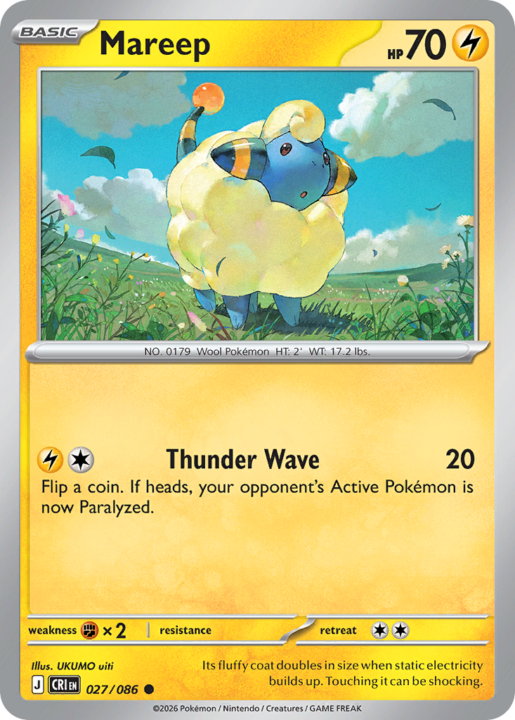 Mareep 27/86 Chaos Rising English card front