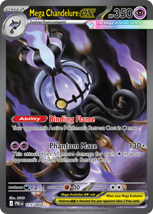 Mega Chandelure ex 115/84 Pitch Black English card front