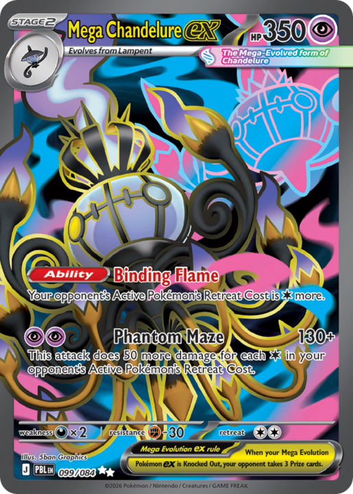 Mega Chandelure ex 99/84 Pitch Black English card front