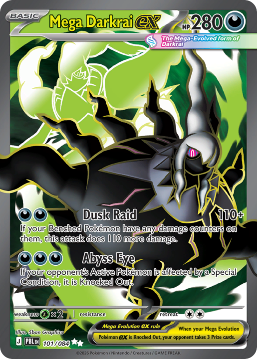 Mega Darkrai ex 101/84 Pitch Black English card front
