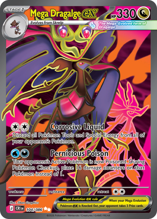 Mega Dragalge ex 104/86 Chaos Rising English card front