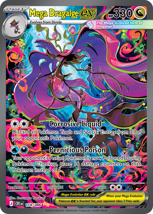Mega Dragalge ex 118/86 Chaos Rising English card front
