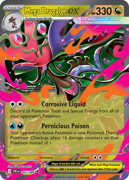 Mega Dragalge ex 65/86 Chaos Rising English card front