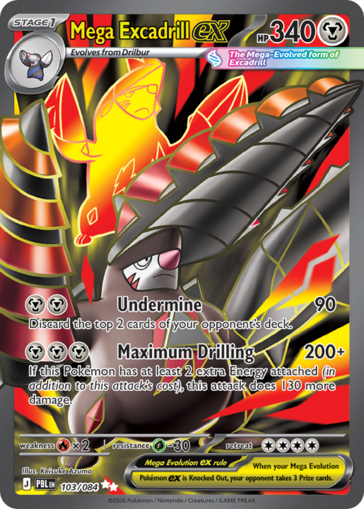 Mega Excadrill ex 103/84 Pitch Black English card front
