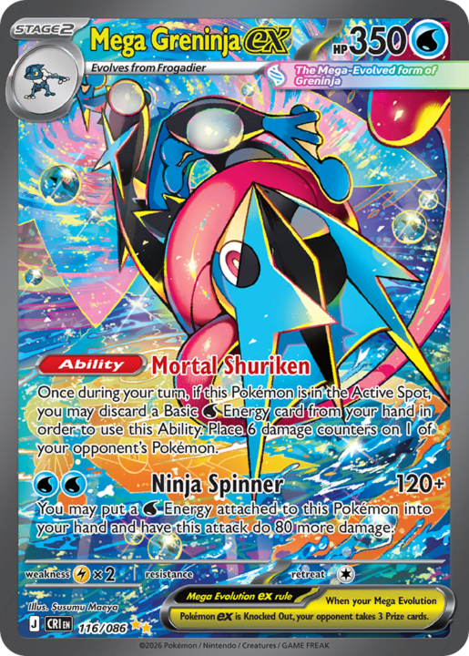 Mega Greninja ex 116/86 Chaos Rising English card front