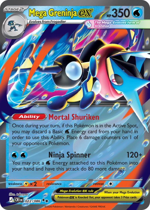 Mega Greninja ex 22/86 Chaos Rising English card front