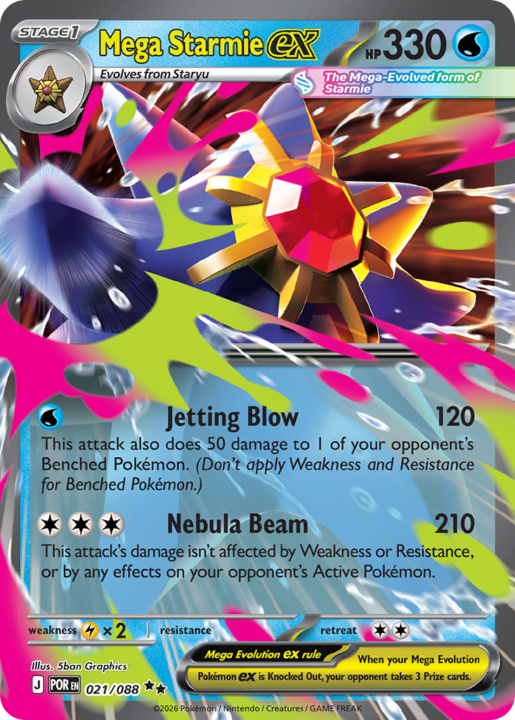 Mega Starmie ex 21/88 Perfect Order English card front