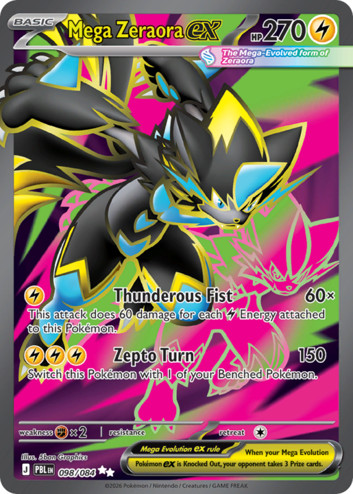 Mega Zeraora ex 98/84 Pitch Black English card front
