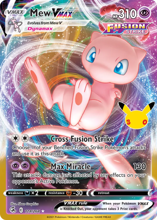 Mew VMAX 114 30th Celebration: Classic Collection English card front