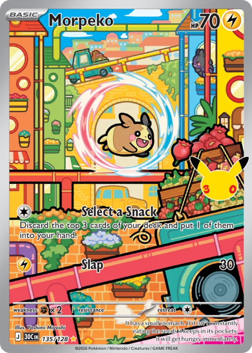 Morpeko 135/128 30th Celebration English card front