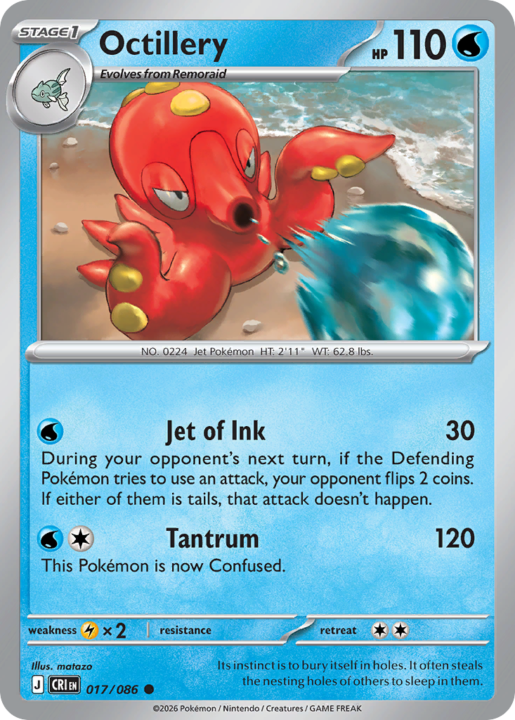 Octillery 17/86 Chaos Rising English card front