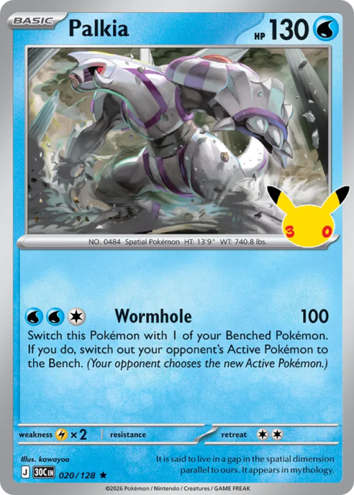 Palkia 20/128 30th Celebration English card front