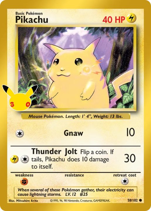 Pikachu 58 30th Celebration: Classic Collection English card front