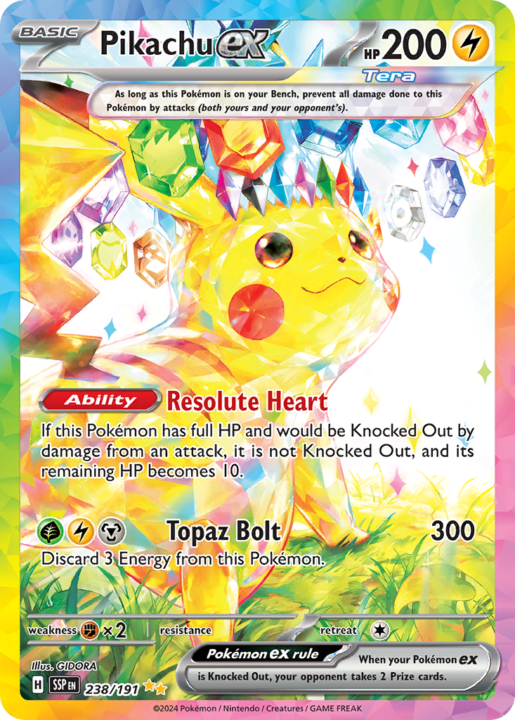 Pikachu ex 238/191 Surging Sparks Special Illustration Rare English card front