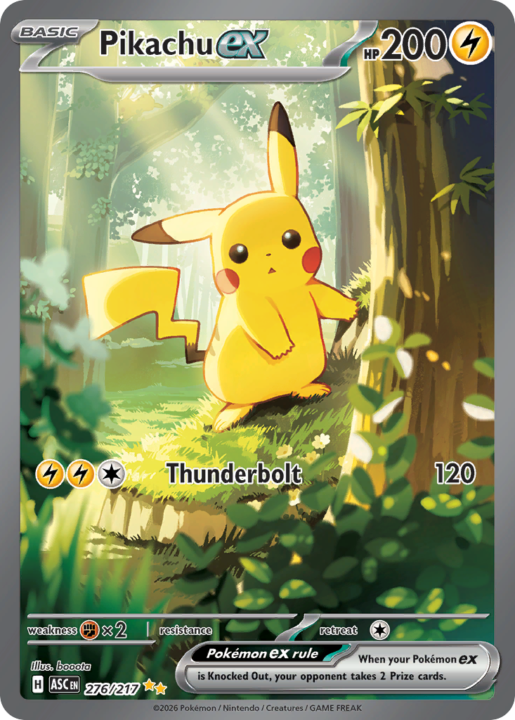 Pikachu ex 276/217 Ascended Heroes English card front