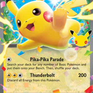 Pikachu ex 53/128 30th Celebration English card front