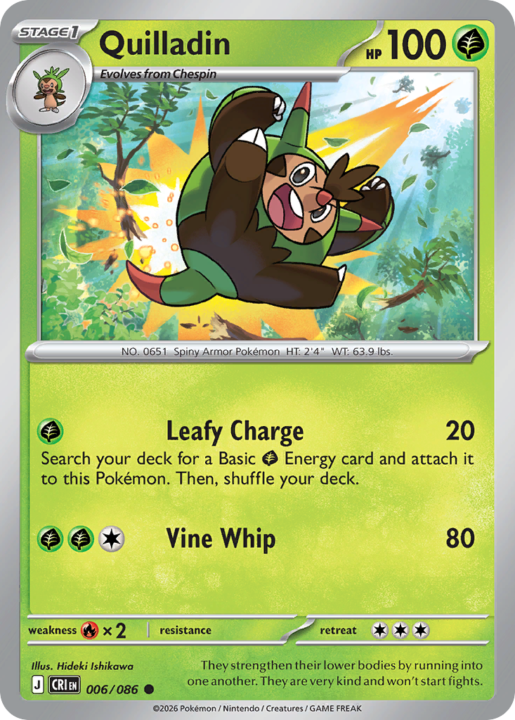 Quilladin 6/86 Chaos Rising English card front