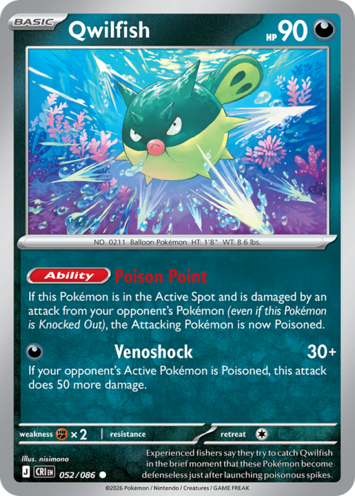 Qwilfish 52/86 Chaos Rising English card front