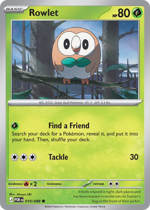Rowlet 10/88 Perfect Order English card front