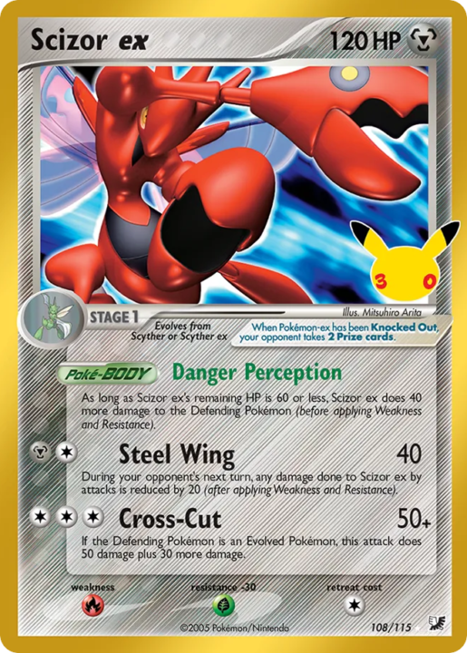 Scizor ex 108 30th Celebration: Classic Collection English card front