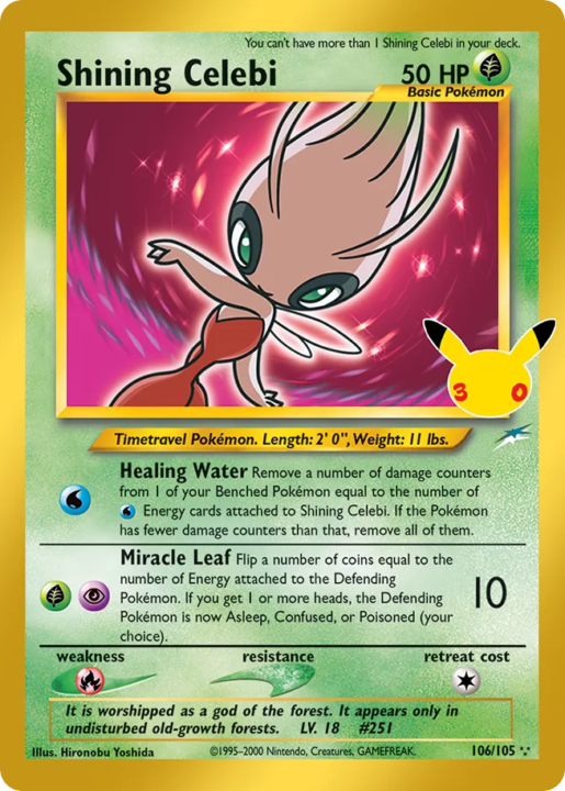 Shining Celebi 106 30th Celebration: Classic Collection English card front
