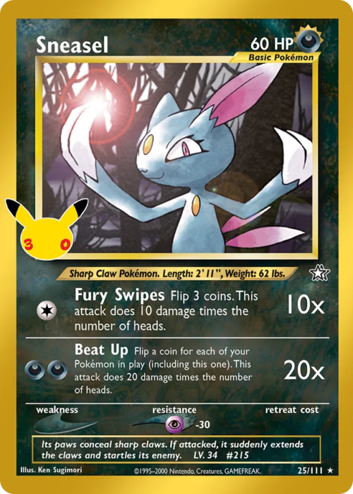 Sneasel 25 30th Celebration: Classic Collection English card front