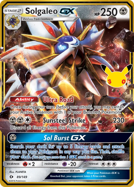 Solgaleo-GX 89 30th Celebration: Classic Collection English card front