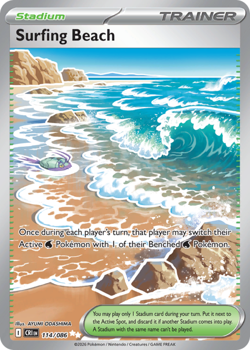 Surfing Beach 114/86 Chaos Rising English card front